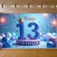 thumbnail image 6 of Yatrandify Colorful Design Happy 13 Birthday Banner Decorative Theme Decorative Design for Teen Party Birthday Celebration Indoor Use, 6 of 7