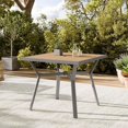 thumbnail image 3 of Sencillo Collection - Table de Salle à Manger, Table de Patio, avec Trou pour Parasol, Carrée, Style Moderne et Transitionnel, Gris et Beige, 3 of 5
