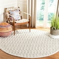 thumbnail image 5 of SAFAVIEH Trace Hermite Geometric Chevron Wool Area Rug, Grey/Black, 6' x 6' Round, 5 of 9