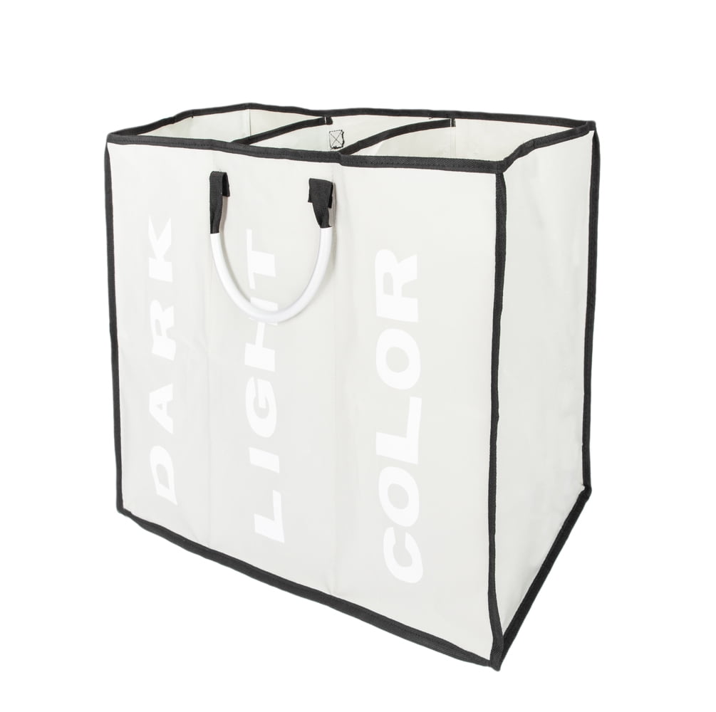 Portable Laundry Basket, 3Section Laundry Hamper Travel Laundry Bag