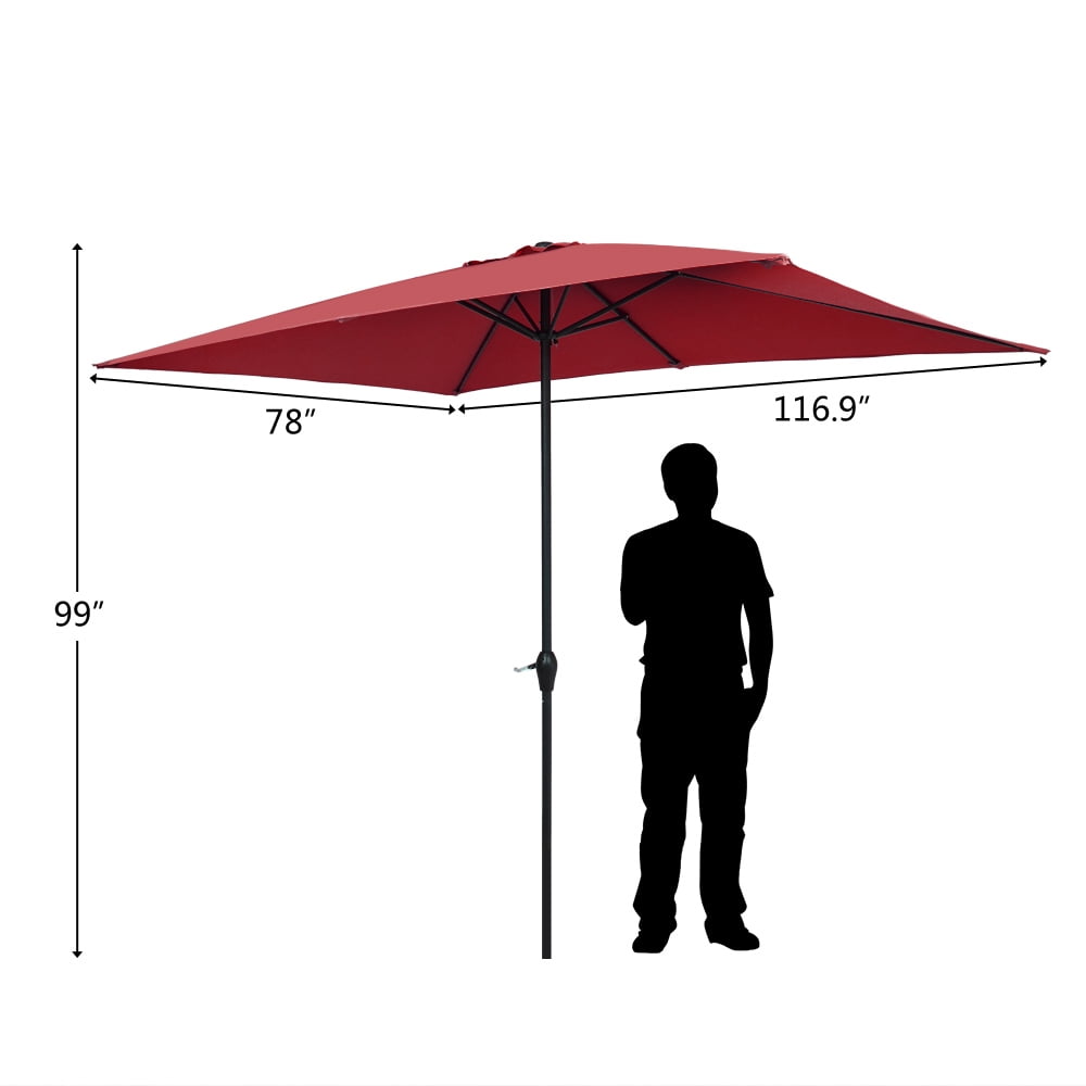 Kepooman 10FT Light Folding Sun Shade Umbrella Without Base, Lightweight Adjustable Instant Sun Protection - Wine Red Kepooman 10FT Light Folding Sun Shade Umbrella Without Base, Lightweight Adjustable Instant Sun Protection - Wine Red