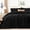 01 Black, variant on Fluffy Comforter Set Queen Size Super Soft Faux Fur Stripe Jacquard 3-Piece Black Fleece Bedding Winter Warm Bed Set with 2 Pillowcases