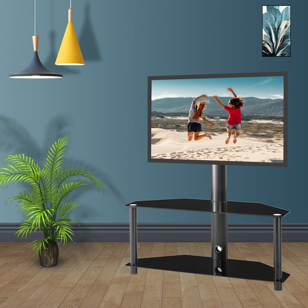 Modern Black Floor TV Stand for Flat Panel TVs up to 55" Universal