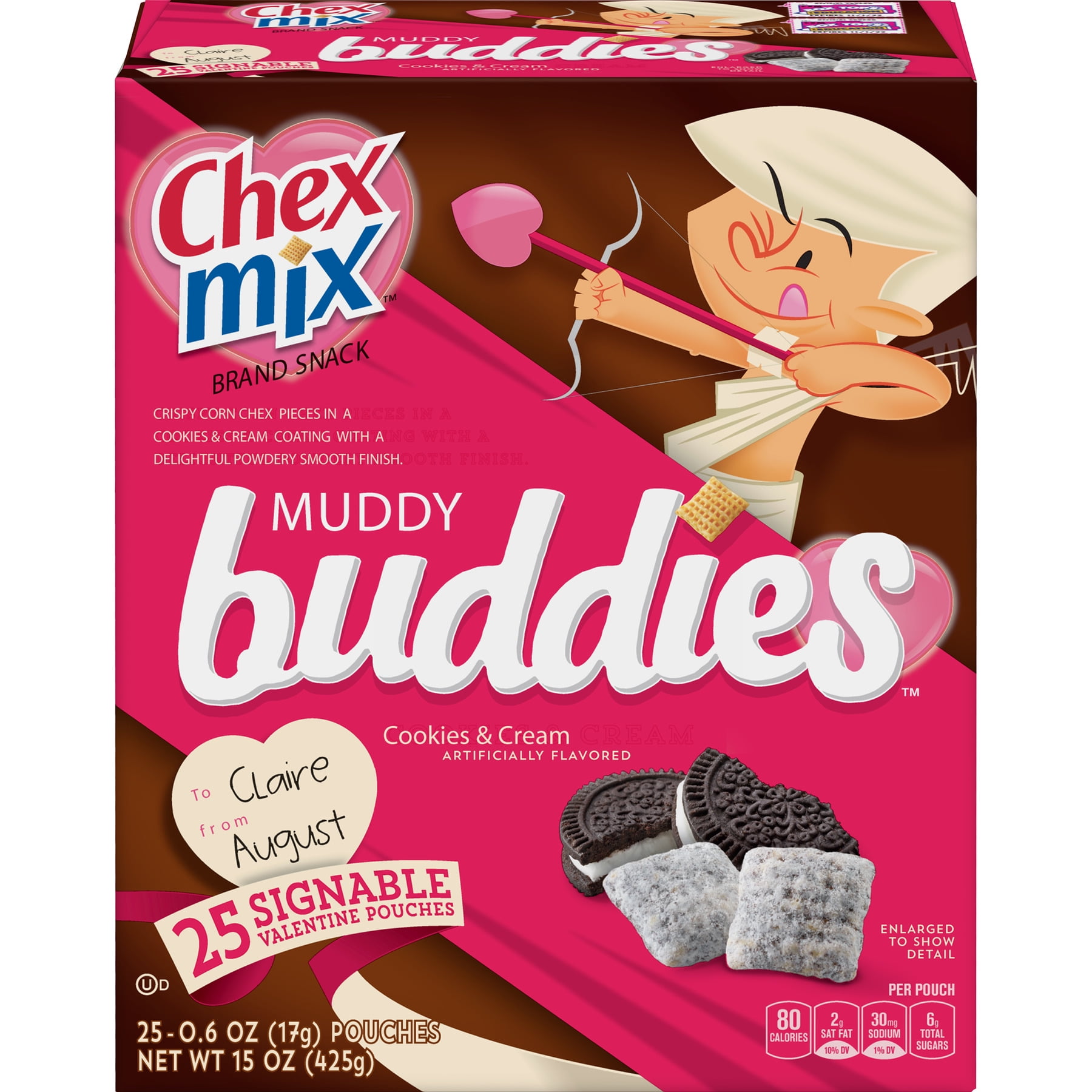 Chex Mix Muddy Buddies Cookies & Cream Valentine's 25ct