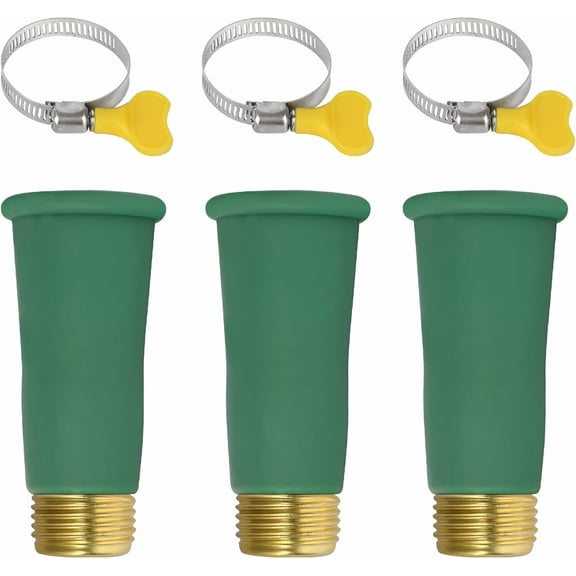 [3 Pack] Silicone Hose Adapter w/Clamp Fix Leaky Connections - Weather-Resistant Faucet Hose Adapter for Sink
