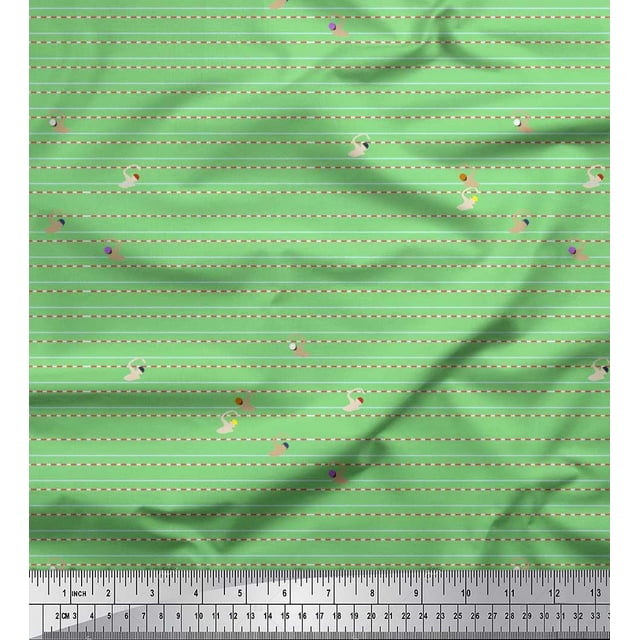 Soimoi Satin Silk Fabric Swimming Pool Race Sports Print Fabric by Yard 42 Inch Wide