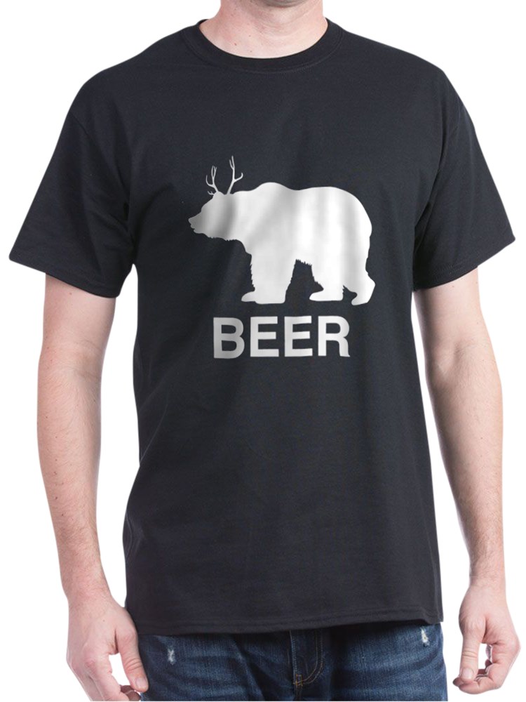 bear with antlers beer shirt