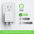 thumbnail image 3 of Cargador de pared USB Nekmit de doble puerto, ultrafino y plano, paquete de 2, 3 of 7