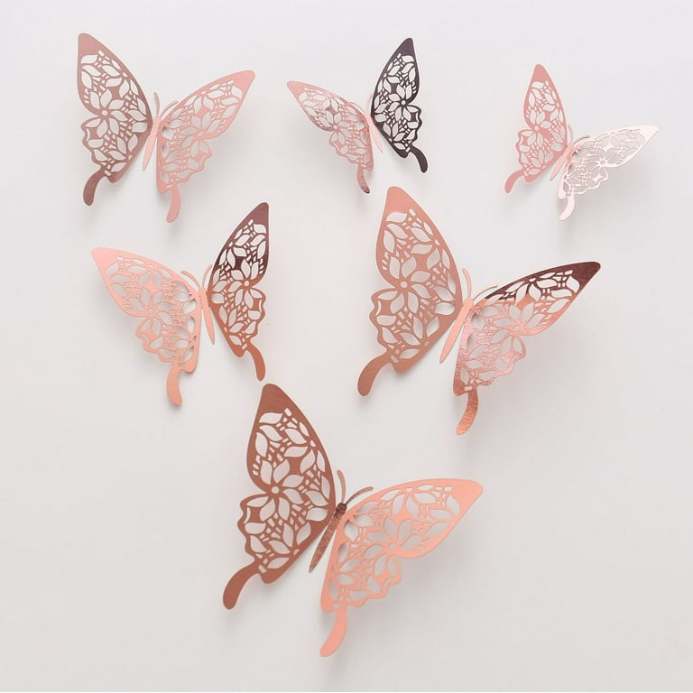  72 pcs 3D Butterfly Wall Decor Stickers, Gold