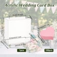 thumbnail image 2 of Caja acrílica para tarjetas de boda de 13 x 24 x 24 cm. Estuche transparente para tarjetas de boda, porta tarjetas de regalo, caja para dinero de boda con diseño de corazón., 2 of 6
