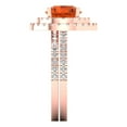 thumbnail image 3 of 2.68 ct Brilliant Round Cut Red Zircon 18K Rose Gold Halo Solitaire with Accents Engagement Bridal Wedding Ring Band Set size 6, 3 of 7