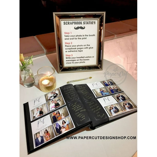 Photo Booth Album Slip In Black 4x6 with Storage Box Wedding Album