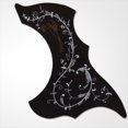 thumbnail image 3 of Flor Negra y Pájaro Golpeador de Guitarra Adhesivo Autoviscoso de Protección Protector de Guitarra de Cuerda, 3 of 5