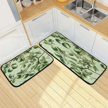 

Kitchen Floor Mat 2 Sets Carpet Floor Mat Kitchen Mat Bathroom Mat Living Room Mat Bedroom Mat Absorbent Delicate Fabric No Ball Cyan Plum