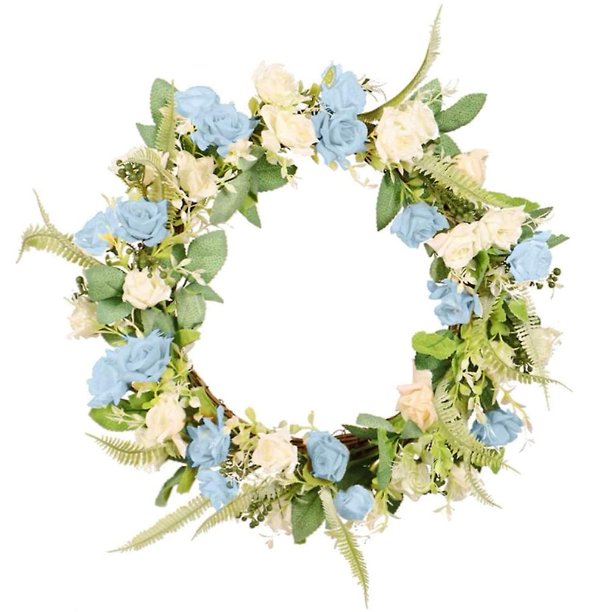 Guirnalda colgante de pared, enredadera, círculo, rosa, simulación, guirnalda de rosas de tres esquinas, guirnalda colgante de puerta