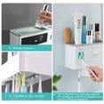 thumbnail image 4 of Automatic toothpaste dispenser set, 3 toothbrush slots with dustproof cover 3 cups, 4 of 7