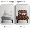 thumbnail image 6 of HELLHERO Coffee Bean Pattern Elastic Bottom Breathable Armless Accent Chair Protector Stain Protection Slipper Chair Soft Cover for Armless Chair, 6 of 8