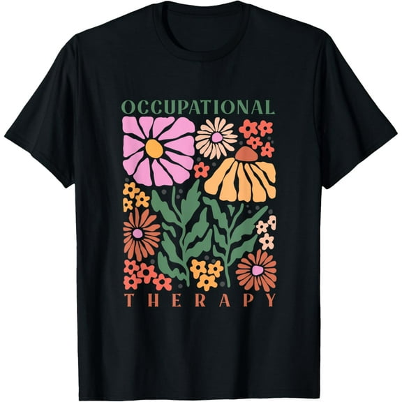 Retro floral Occupational Therapy therapist OT life women T-Shirt