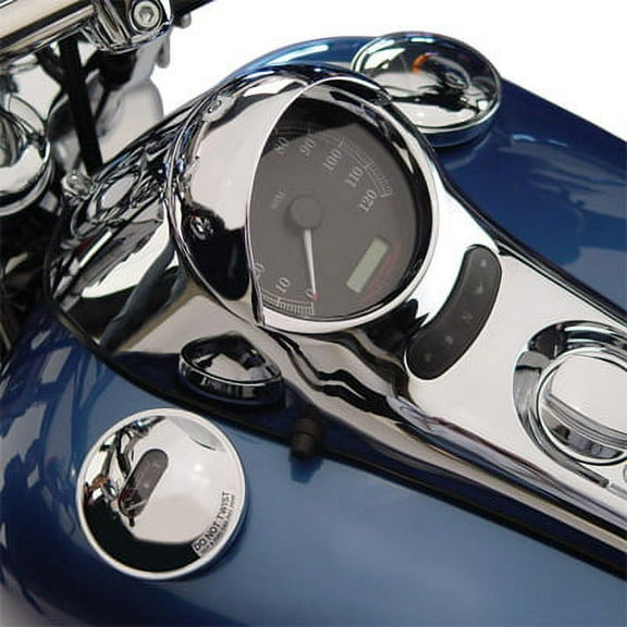National Cycle Chrome Speedometer Cowl for Harley-Davidson Tank Console Speedometers - Glare Stopper, Cast Metal (N7840)