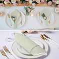 thumbnail image 2 of Farmhouse Sage Green White Striped Cloth Napkins, Modern Stripes Washable and Reusable Dinner Napkins Set of 8, Table Napkin for Kitchen Party Birthday Wedding Hotel Housewarming 20"x20", 2 of 8