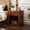 Usb-brown, variant on SolaceHue Burl Finish 3 Drawer Nightstand, Rustic Farmhouse Dresser with Metal Handles, Vintage Accent Wood Storage Bedside Table for Bedroom, Fully Assembled, Dark Brown