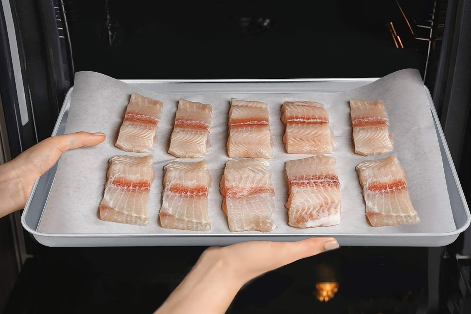 Baking Sheet Set Half Pans Stainless Steel 20x14x1.5in 2-Piece
