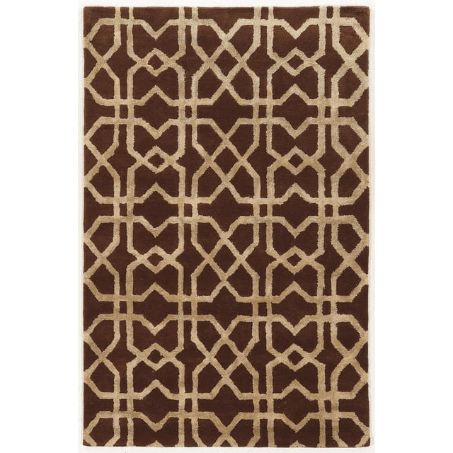 Bowery Hill 96''x 132'' Tapis de Transition en Laine Touffeté à la Main en Marron/sable