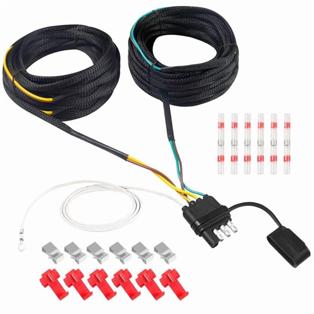 LOVEVER 30FT 4 Pin 5 Wire Trailer Wiring Harness Light Kit with Connector Plug for Tail Brake and Turn Signals