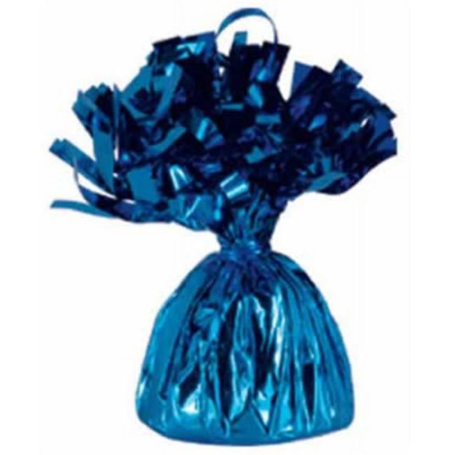 Beistle 50804-B Metallic Wrapped Balloon Weights - Blue- Pack of 12