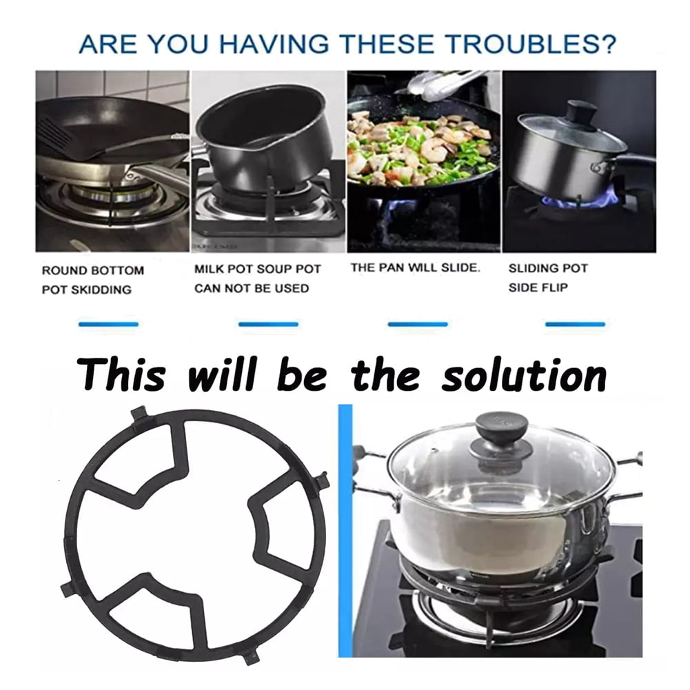 2 Pack Non Slip Cast Iron Stove Holder for Kitchen Wok Cooktop Range