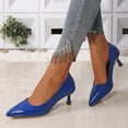 thumbnail image 6 of Women's Mid Kitten Heel Pumps Classic Fashion Dress Pumps Simple Heeled Shoes for office Work Size 36-43 Blue, 6 of 9