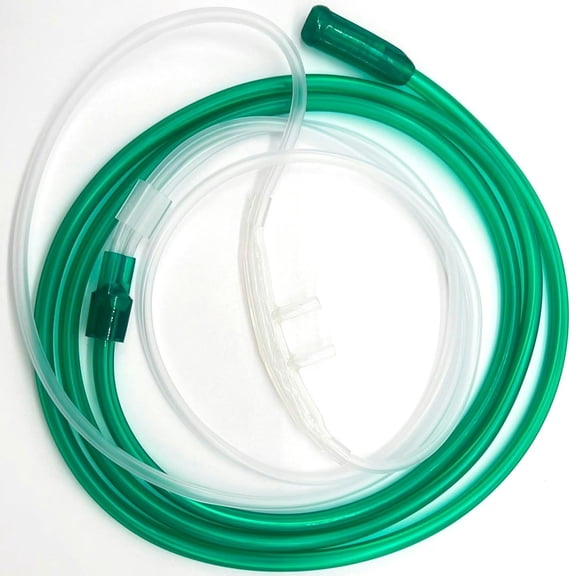5pk High Flow Adult Oxygen Cannula w/Soft Curved Prongs & 2Ft Crush Resistant Tubing