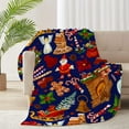 thumbnail image 3 of Santa Christmas Tree Blue Blanket Merry Christmas New Year Lightweight Throw Blanket for Kids Girls Boys Soft Cozy Fleece Winter Blanket for Bed Couch\u2014Medium 60"x50" (Twin) Teen, 3 of 5