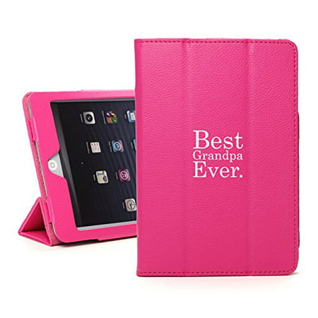 For Apple iPad Mini 4 Hot Pink Leather Magnetic Smart Case Cover Stand Best Grandpa