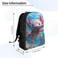 thumbnail image 4 of Xecao Cute Underwater Axolotl Pattern Unisex Waterproof Laptop Backpack Premium Oxford Commuter Bag Travel-Friendly Ergonomic Design, 4 of 8