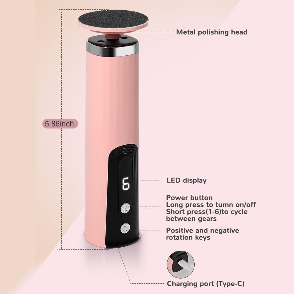 Multifuntional Electric Callus Remover Fast Charging Various Speed Detachable Head Travel Size Foot Care Essential