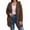 C-Brown399, variant on Women Hooded Fuzzy Jacket Mid-Length Lightweight Solid Color Zipper Hoodies With Pockets Outdoor Indoor Cold Weather Soft Trendy Coat
