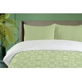 thumbnail image 4 of Ambesonne Abstract Duvet Cover Sets, Jumble Monochrome Damask, 2-Queen, Pale Olive Green White, 4 of 7