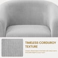 thumbnail image 4 of Renwick Corduroy Fabric Accent Barrel Chair with Elastic Foam Fills, Set of 2, Light Gray, 4 of 9