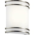 thumbnail image 1 of Strak LED Wall Sconce Modern Brushed Nickel Dimmable 1 Light Glass Shade, 1 of 8