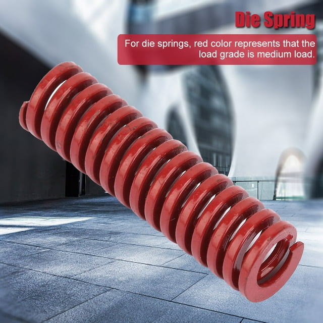 Red Die Spring, Functional Mould Spring, High Toughness Medium Load Heat Proof For Stamping Die Metal Die-Casting Die Plastic Machinery Equipment