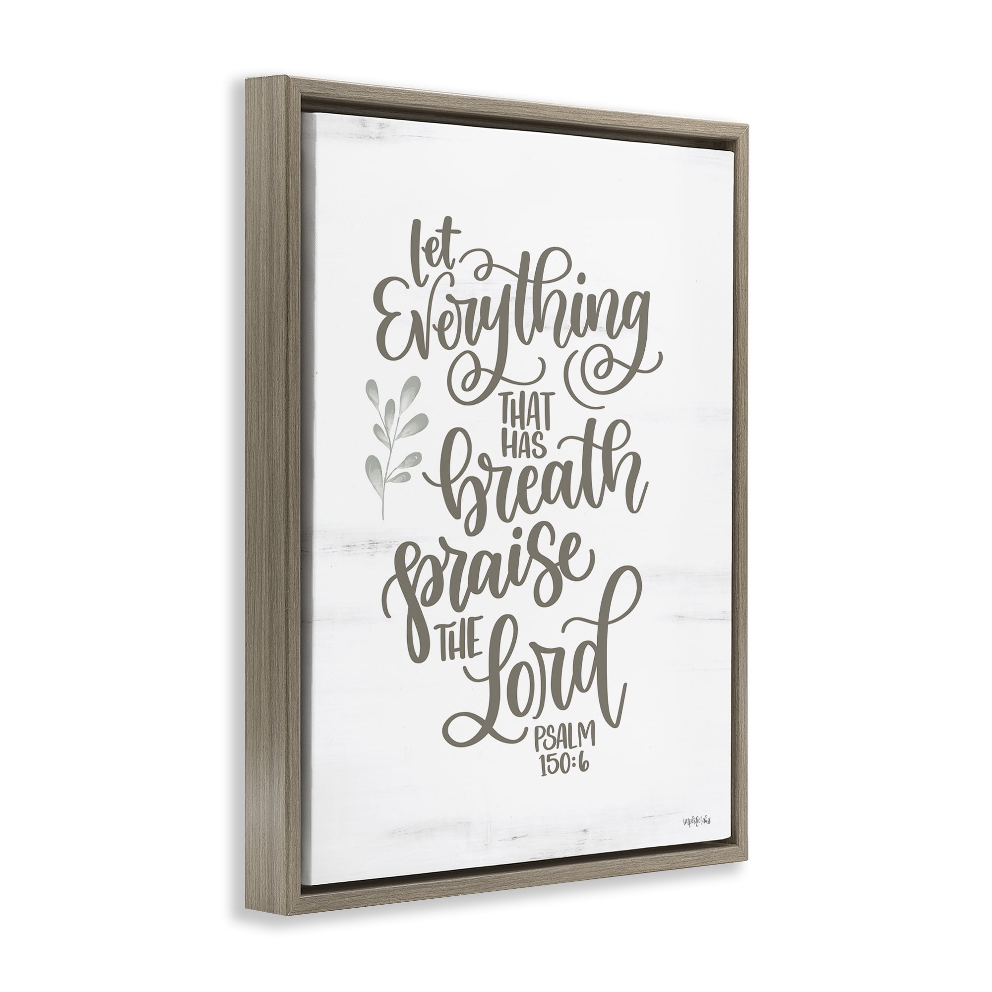 Stupell Industries Praise The Lord Proverb Religious & Spiritual Painting Brown Floater Framed Canvas Art Print Wall Art, 17 x 21