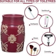 thumbnail image 5 of 4pc Elegant Rose Burgundy Bathroom Set Classic Bathroom Lotion Dispenser, Tumbler, Toothbrush Case and Bar Soap Holder Modern Uunique Design Burgundy Red Bathroom Accessories, 5 of 13