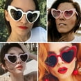 thumbnail image 5 of 5Pcs Vintage Love Heart Shaped Sunglasses Women Stylish Love Eyeglasses Cat Eye Mod Retro Style Glasses, Multiple Colors, 5 of 8