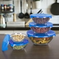 thumbnail image 3 of Glass Food Storage Containers with Snap Lids- 10 Piece Set by Chef Buddy (Blue), 3 of 5