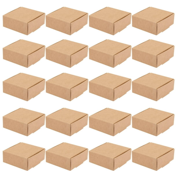 20 cajas de embalaje de papel kraft pequeñas para envíos de jabón, dulces y golosinas.