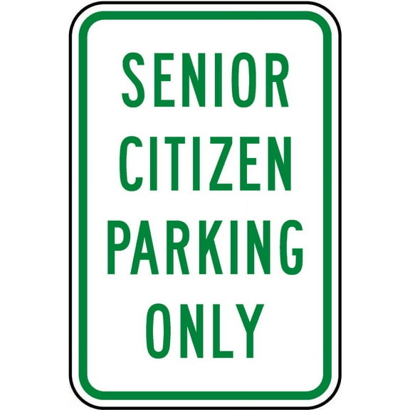 Vinyl Stickers - Senior Citizen Parking Only Sign - Safety and Warning Warehouse Signs Stickers - 3.5" x 5" - 3 Pack