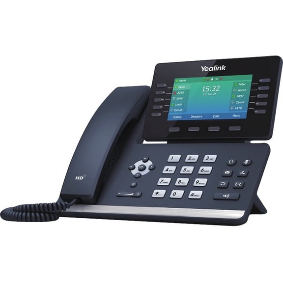 Yealink SIP T54W IP Phone, Corded or Cordless, Bluetooth, Wi-Fi, Desktop, Classic Gray
