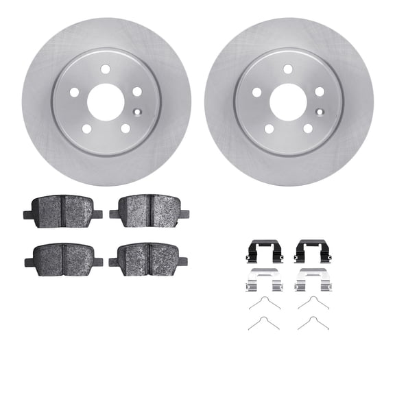 Dynamic Friction Company Rear Brake Rotors with 5000 Advanced Brake Pads includes Hardware 6512-65123