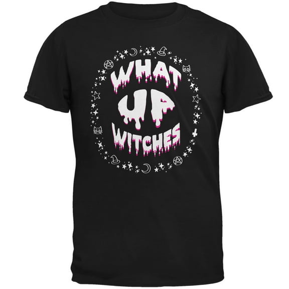 Old Glory Mens Halloween What Up Witches Witchy Elements Short Sleeve Graphic T Shirt